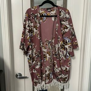 Massini pink floral oversized swim or other coverup - one size fits most!